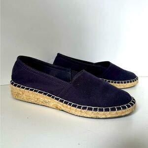 Superdry Navy Espadrille Flats Women’s Size 39 | Canvas Slip-On Shoes